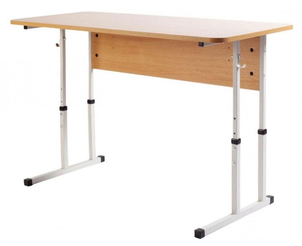 Стіл учнівський 2-місний, на ростові групи № 4-6, каркас - квадратна металева труба, АЛМАНТ, 1200х500х640-760 мм.